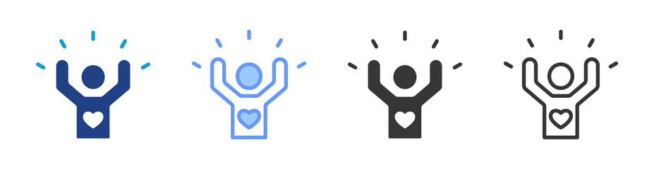 Poster - Self Esteem icon set multiple style collection