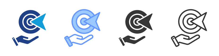 Poster - Goal Setting icon set multiple style collection
