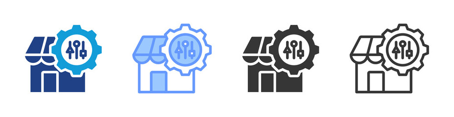 Poster - Market Fit icon set multiple style collection