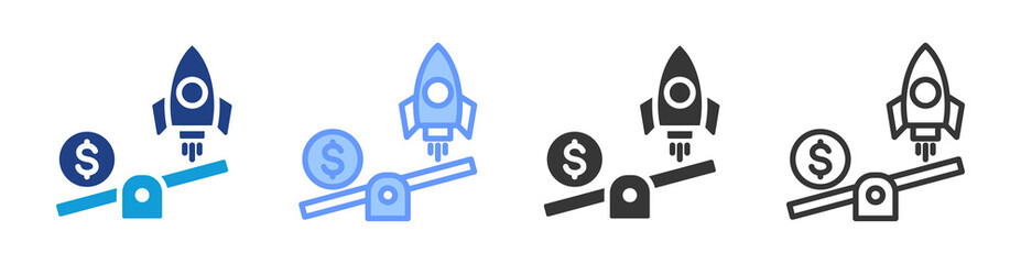 Poster - Leverage icon set multiple style collection