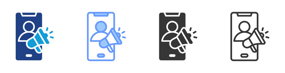 Poster - Influencer Marketing icon set multiple style collection