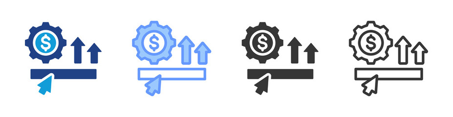 Poster - Monetization icon set multiple style collection