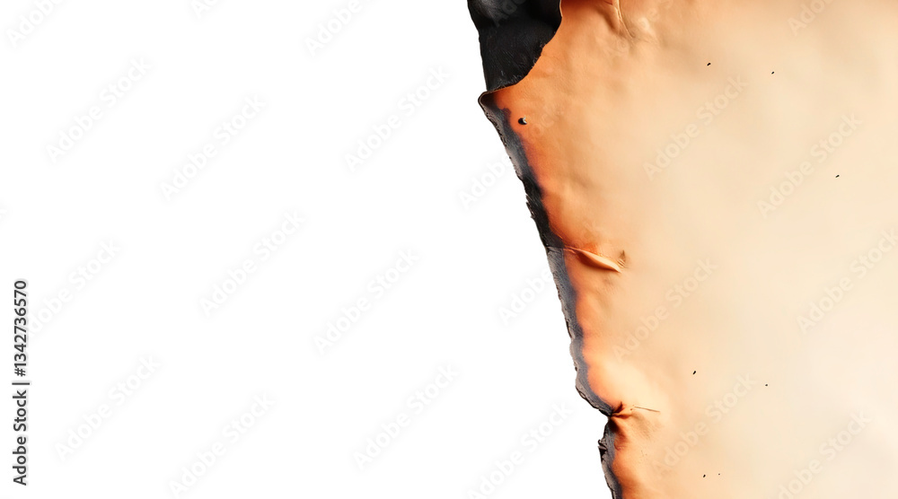 Material for burnt paper synthesis. Roughly burned and torn paper ...