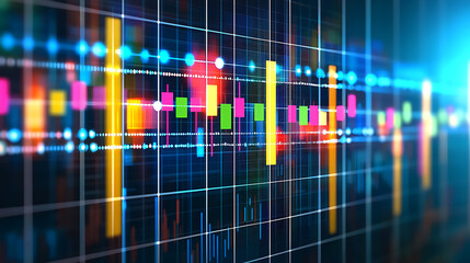 Poster - Dynamic data visualization in digital media urban environment graphic design futuristic viewpoint colorful concept