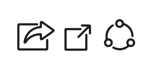Fototapete - Sharing icons set. Icons share isolated on white background.Set of share icon. Share arrow symbol collection. Vector illustration eps 10.