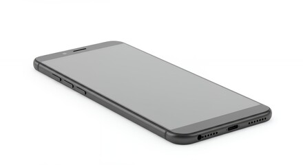 Poster - Mobile phone lying flat on a white surface in a studio environment