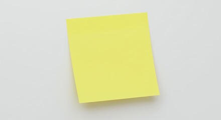 Poster - Simple yellow sticky note against a clean white background studio shot