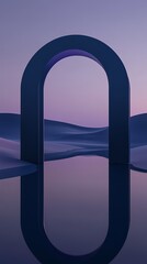 Wall Mural - digital technology blue and purple geometric mirror and sand dune illustration poster background