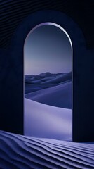 Wall Mural - digital technology blue and purple geometric mirror and sand dune illustration poster background