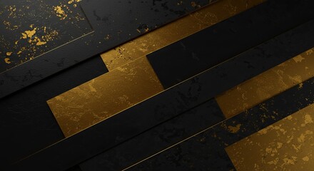 Aufkleber - A black and gold background with a pattern of squares