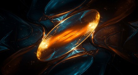 Poster - A glowing orange and blue circle is the main focus of the image