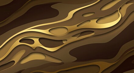 Fototapete - A gold and brown abstract background with a lot of texture