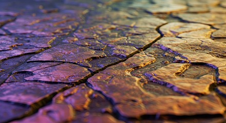 Poster - The image is of a rocky surface with a purple hue