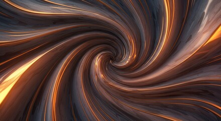 Poster - A spiral of light and dark colors with a yellow hue