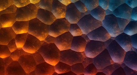 Aufkleber - A colorful abstract design with orange, blue, and purple colors