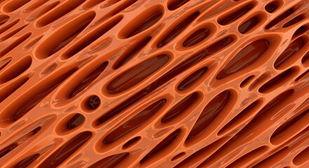 Poster - The image is a close up of a pattern of orange circles