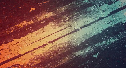 Poster - A colorful, abstract background with a blue stripe