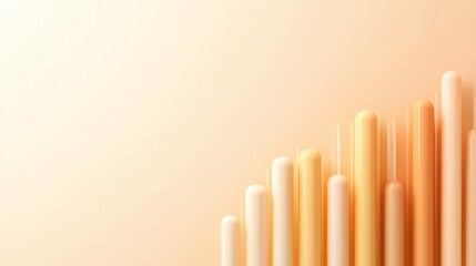Poster - A minimalistic design featuring vertical bars in gradient shades of cream and orange against a soft, light background.