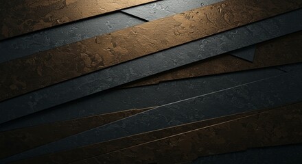 Aufkleber - A black and gold striped background with a shiny texture