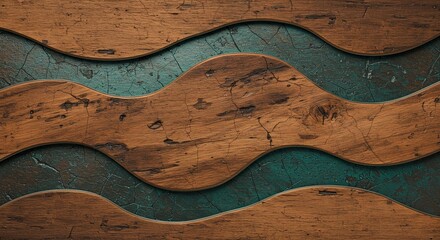 Poster - A wood grain pattern with a blue stripe