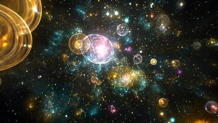 Poster - Explore the wonders of the universe through vibrant galaxies and cosmic bubbles in a mesmerizing visual experience