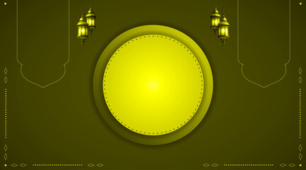 Poster - Abstract banner background | Modern dotted pattern elegant template | 3d circular card design with light(lamp) | Creative premium vector background for corporate design with olive color