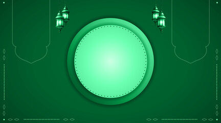 Poster - Abstract banner background | Modern dotted pattern elegant template | 3d circular card design with light(lamp) | Creative premium vector background for corporate design with forest green color