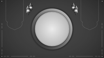 Poster - Abstract banner background | Modern dotted pattern elegant template | 3d circular card design with light(lamp) | Creative premium vector background for corporate design with gray color