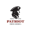 © funpixel - american continental wear tricon hat. patriot revolution war logo design