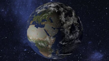 Wall Mural - solar system planet earth rotating in outer space. suitable for education usage, 4k loop video foota