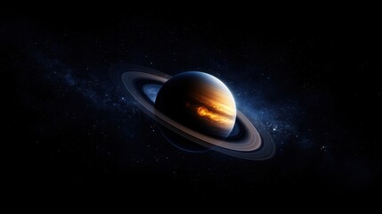 Wall Mural - a breathtaking sight showcases saturn with its vibrant rings and atmosphere. surrounding celestial b