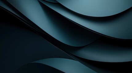 Poster - Curving layers of dark material intertwine, showcasing a blend of smooth lines and varying depths that create an intriguing abstract composition. The interplay of light and shadow adds dimension