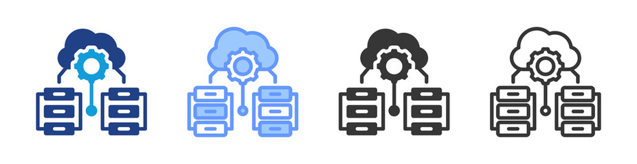 Poster - Big Data icon set multiple style collection
