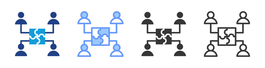 Poster - Collaboration icon set multiple style collection