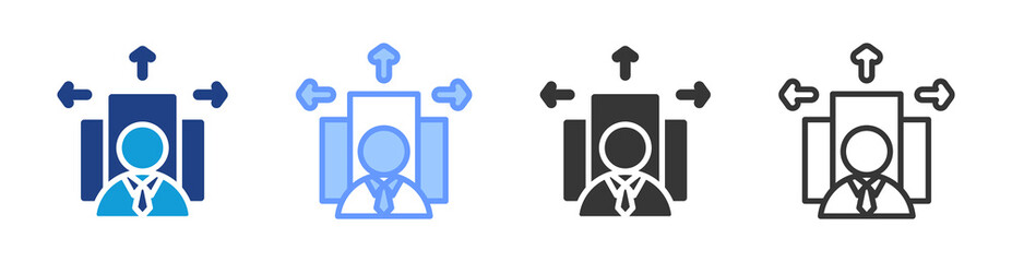Poster - Outsourcing icon set multiple style collection