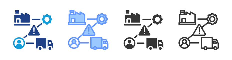 Poster - Supply Chain Disruption icon set multiple style collection