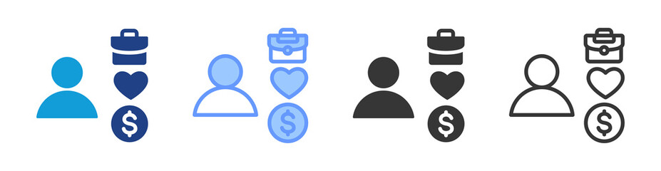 Aufkleber - Consumer Behavior icon set multiple style collection