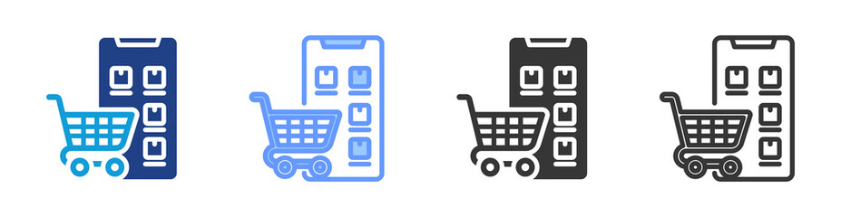 Poster - Ecommerce icon set multiple style collection