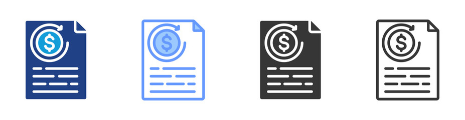 Poster - Roi icon set multiple style collection
