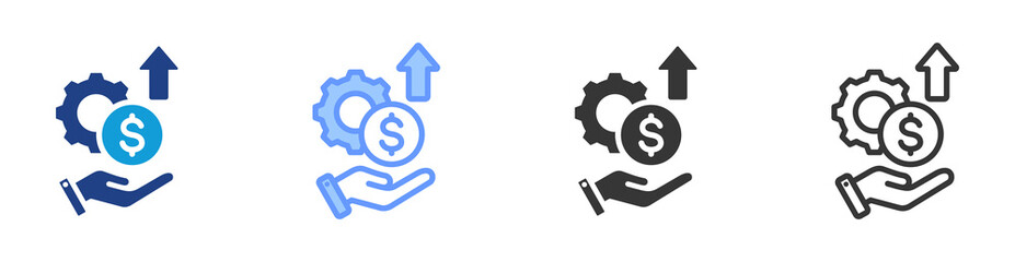 Poster - Monetization icon set multiple style collection