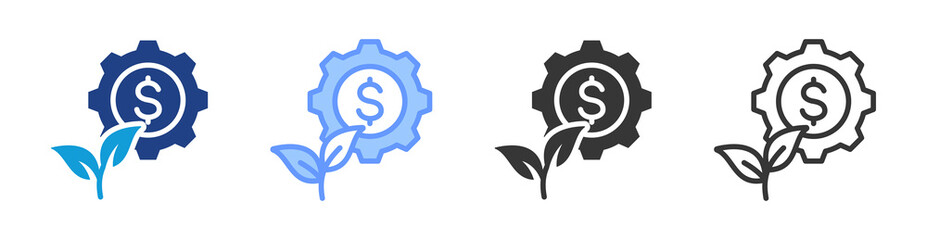 Poster - Business Sustainability icon set multiple style collection