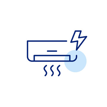 Energy efficient cooling. Powerful air conditioner performance. Pixel perfect, editable stroke icon