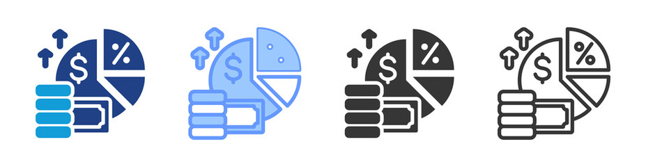Poster - Profit Margin icon set multiple style collection