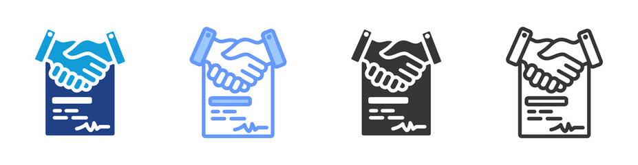 Poster - Contract icon set multiple style collection