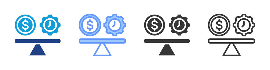 Poster - Break Even icon set multiple style collection