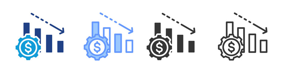 Poster - Depreciation icon set multiple style collection