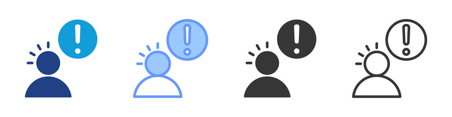 Poster - Attentiveness icon set multiple style collection