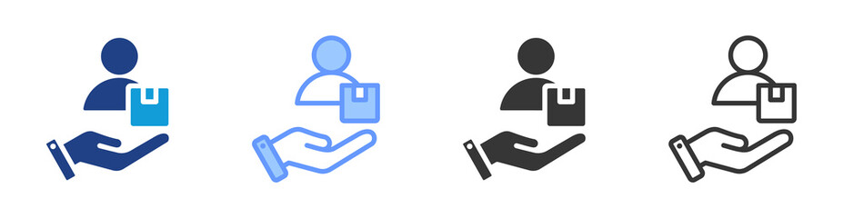 Poster - Customer Management icon set multiple style collection