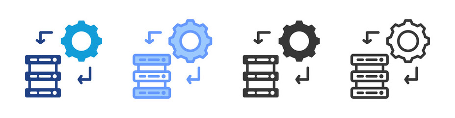 Poster - Data System icon set multiple style collection