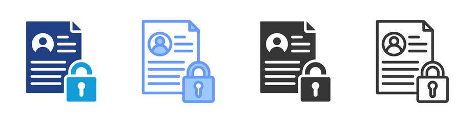Aufkleber - Data Privacy icon set multiple style collection